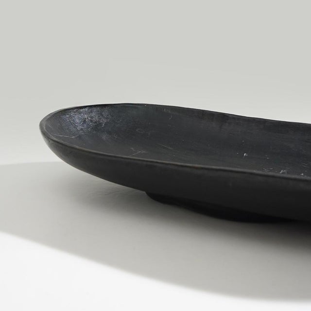 Organic Shaped Black Wooden Bowl, 1960s For Sale - Image 12 of 14