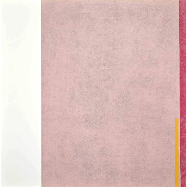 Eleni Zerva, Green Cosmos, Pink, Lithograph, 1971 For Sale