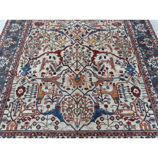 Ivory Blue Persian Bakhshaish Design Hand-Knotted Rug, 09'00 X 11'08 For Sale - Image 9 of 10
