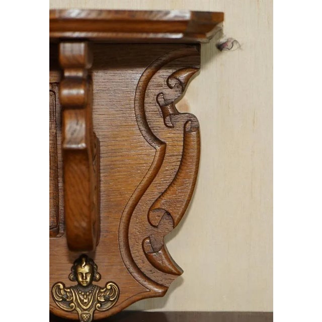 Antique Dutch Heavily Carved Oak Wall Rack Hanger For Sale - Image 6 of 13