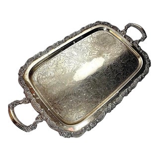 Title: Vintage Mid-Century Oneida Silverplate Butler's Serving Tray – 25" For Sale