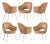 Saarinen Executive Arm Dining Chairs in Camel Leather & Brass Legs, Set of 6 For Sale
