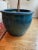 Blue Vintage Handpainted Glazed Large Ceramic Planter For Sale - Image 8 of 12