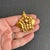 Trifari Gold Tone Crown Brooch Vintage Matte TM Retro Pin Approx 2" Signed Trifari TM