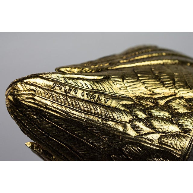 Hollywood Regency Gilt Metal Duck-Shaped Ice Bucket with Hinged Lid and White Lacquered Compartment by Mauro Manetti, 1970s For Sale - Image 17 of 18