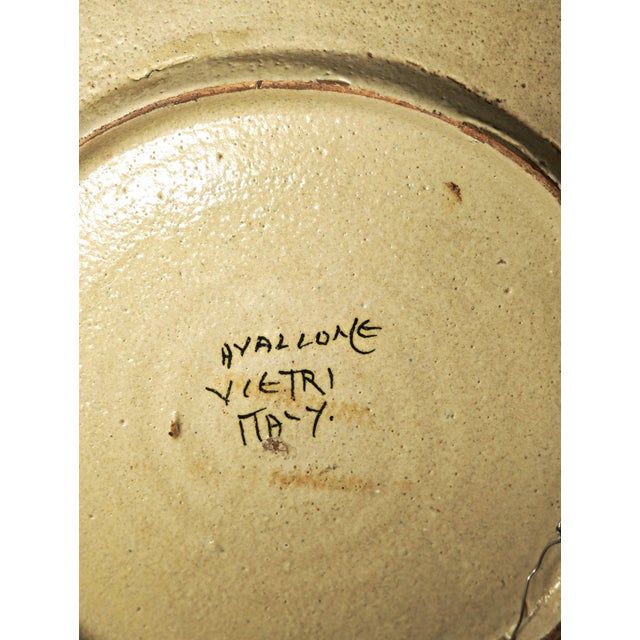 Ceramic Majolica Plate with Painted Landscape from Avallone Vietri, 1950s For Sale - Image 10 of 11