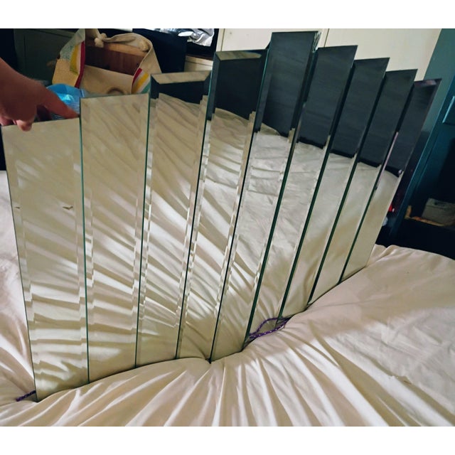 Vintage 1980s Postmodern Art Deco Revival 9- Panel Beveled Step Mirror For Sale - Image 15 of 17