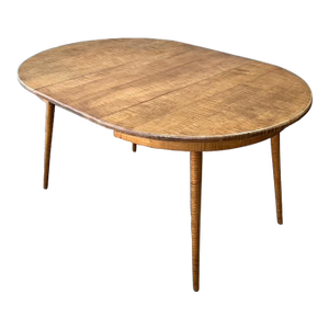Vintage Tiger Maple Extendable Dining Table