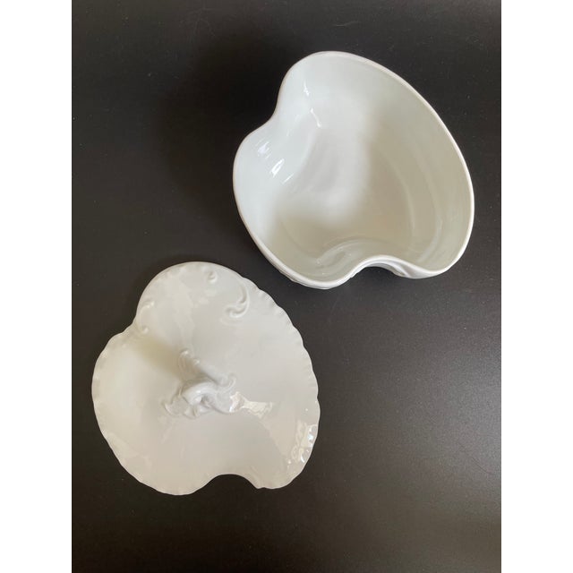 19th C. Haviland Marseille All White Covered Tureen, Vegetable Dish and Butter Box For Sale - Image 10 of 12