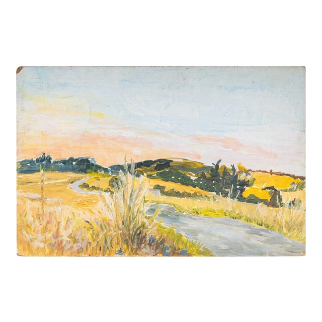 Landscape of a Flowered Road, 20th-Century For Sale