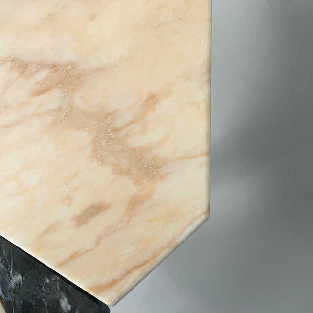 Italian Modern Wall Console in Black and Pink Marble, 1980s For Sale - Image 12 of 18