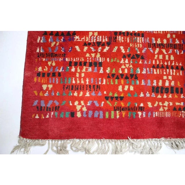 Big Abstract Hand-Made Carpet in Wool, 1950s For Sale - Image 4 of 8