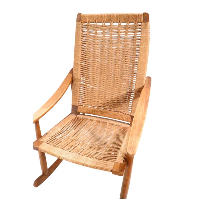 Mid Century Rope Rocker After Wegner For Sale - Image 12 of 12