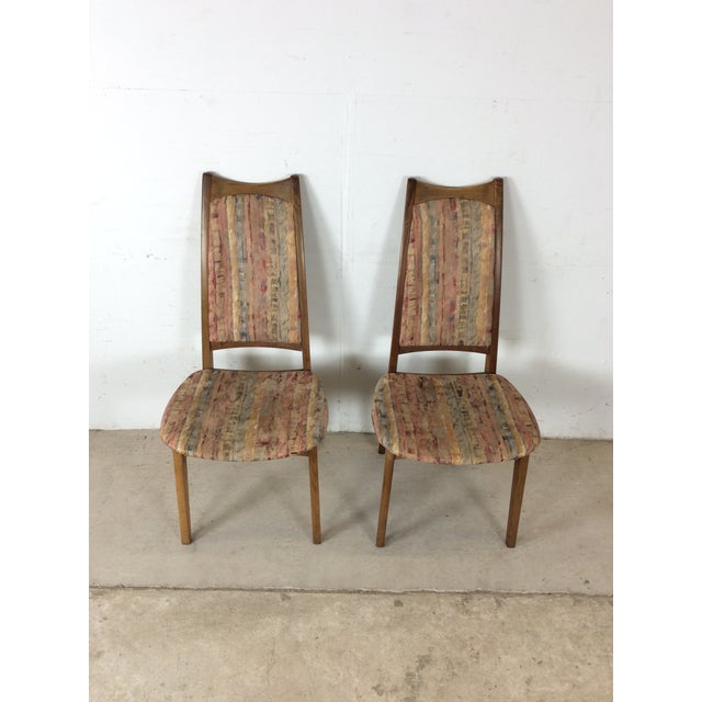 Set of 6 Mid Century Modern Dining Chairs With Vintage Upholstery For Sale - Image 9 of 18