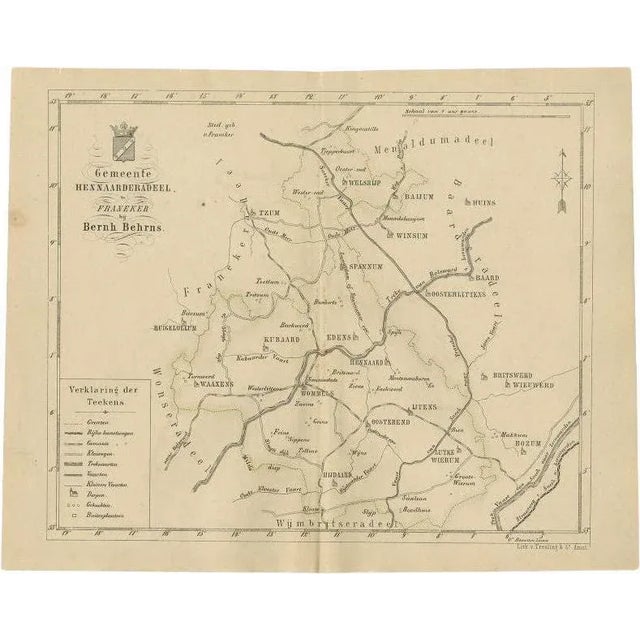 17th Century Antique Map of the Hesse Region of Germany by Blaeu, 1665 For Sale - Image 5 of 5