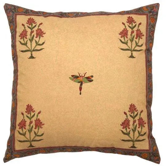 Often spotted after monsoon rains, the happy dragonfly is paired with pretty florals to create these cheerful linens....