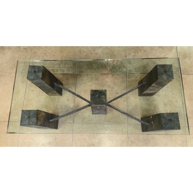 Mid-Century Modern Rare Paul Evans Glass Top Coffee Table Circa 1966 For Sale - Image 3 of 4