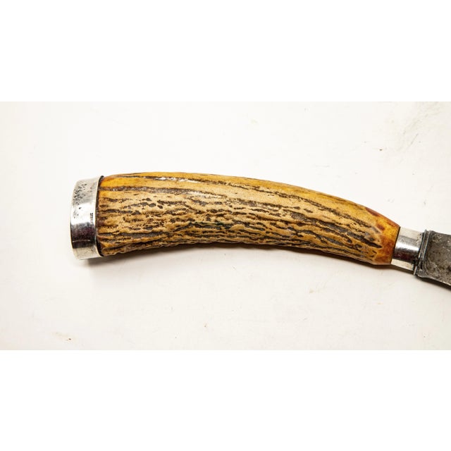 Mid 20th Century Sterling Silver and Antler Handle Carving Set- 2 Pieces For Sale - Image 10 of 13