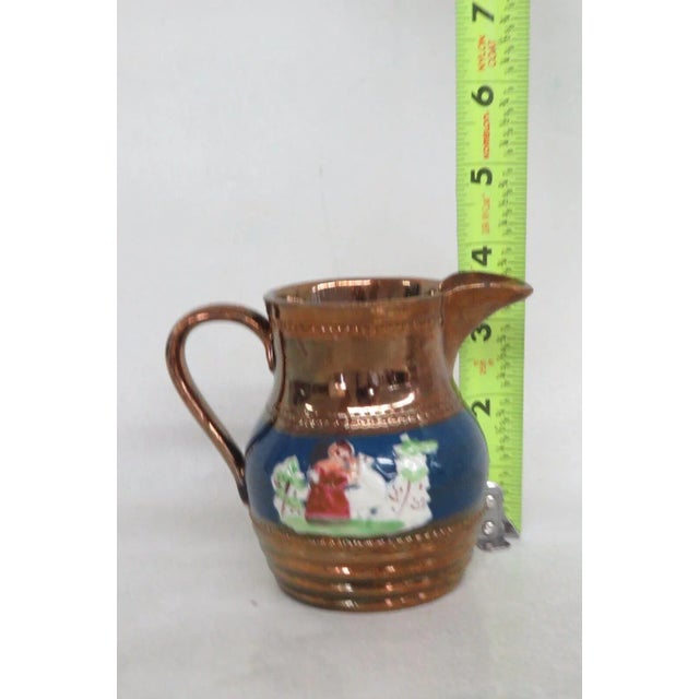 Late 19th Century Staffordshire England Ceramic Copper Luster Small Pitcher Creamer For Sale - Image 5 of 12