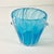 VINTAGE HOME is pleased to offer this stunning turquoise blue Italian hand-blown glass Ice Bucket with petite controlled...