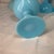 Vintage French Turquoise Blue Opaline Glass Champagne Coupes or Sherbet Glasses, by Portieux Vallerysthal Set of 10 For Sale In Chicago - Image 6 of 9