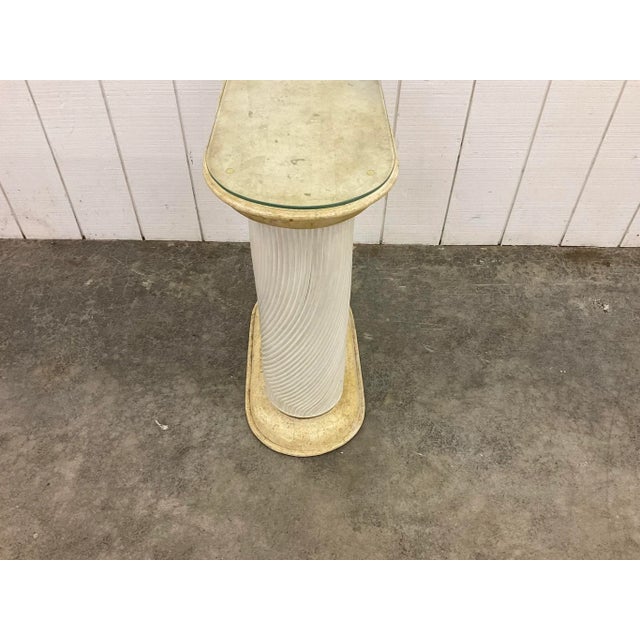 1990s 1990s Tessellated Fossil Stone, Split Pencil Reed Side Table Maitland Smith Style For Sale - Image 5 of 11