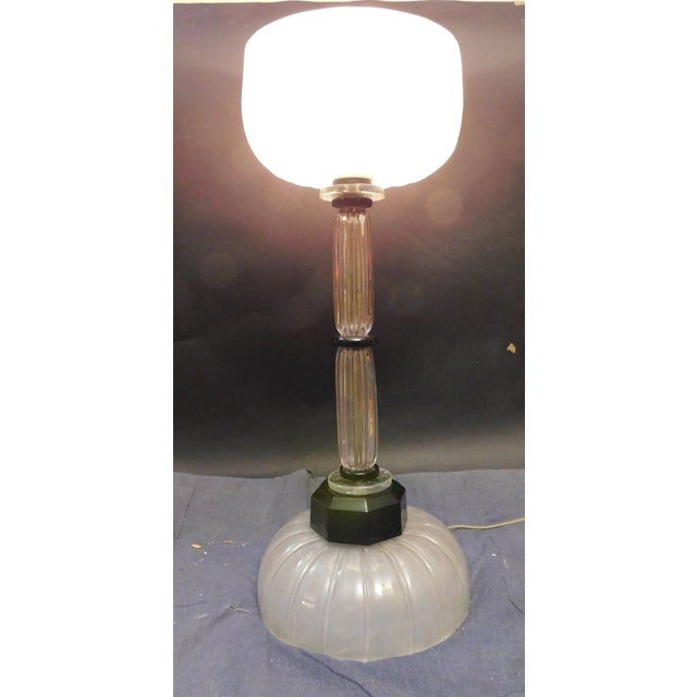 1960s Frosted and Clear Murano Glass Table Lamp For Sale - Image 9 of 9