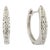 Dainty Diamond Huggie Earrings Set in 18kt Solid White Gold With Shared Prongs - a Pair For Sale