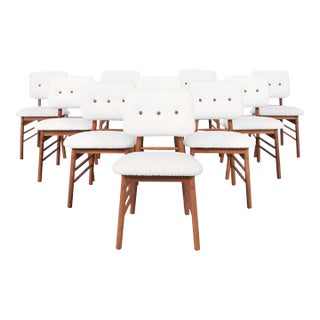 1950s Mid Century Walnut Dining Chairs by Greta M. Grossman for Glenn of California, Set of 10 For Sale
