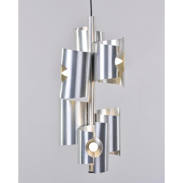 Mid Century Italian Aluminum 6 Light Fixture For Sale - Image 11 of 13