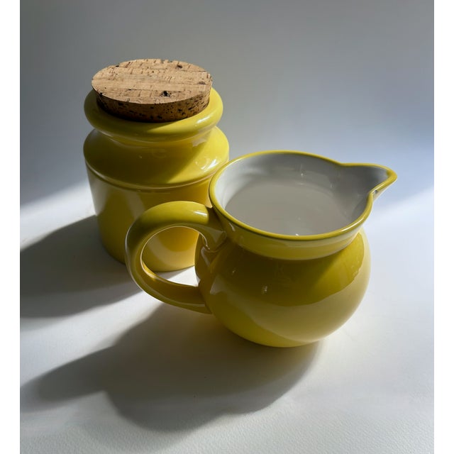 Savoir Vivre Yellow Ceramic Sugar & Creamer Set, 1980's For Sale - Image 16 of 18