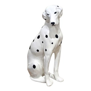 Vintage Italian Life-Size Dalmatian Sculpture – Handcrafted Ceramic Statement Piece For Sale