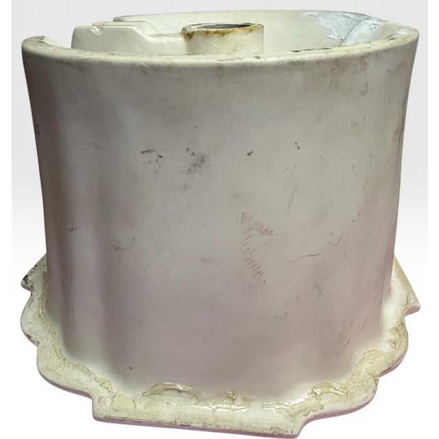Vintage Sherle Wagner Scalloped White Porcelain Drop-in Sink Basin Fluted Hollywood Regency For Sale - Image 13 of 15