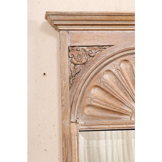 Wood French Antique Fan-Carved Pier Mirror For Sale - Image 7 of 11