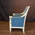 Antique French Neoclassical Painted Armchairs or Bergères in Blue Mohair- A Pair For Sale - Image 9 of 11