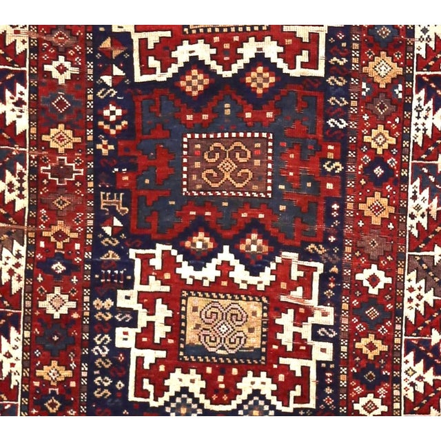 Antique Caucasian Kazak Rug 4'1" X 6’3" For Sale In New York - Image 6 of 6