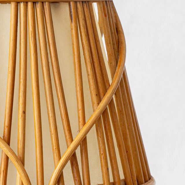 Vintage French Riviera Rattan Table Lamps in the Style of Louis Sognot, 1960s, Set of 2 For Sale - Image 10 of 12