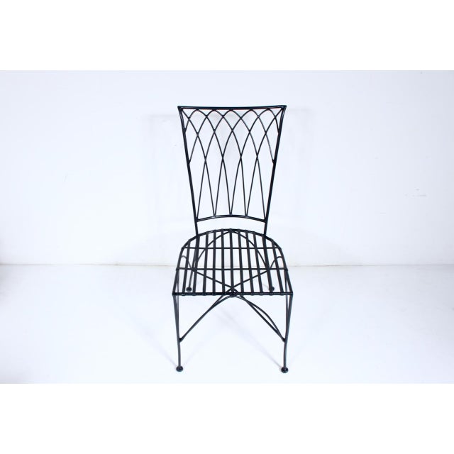 Set of 4 Black Iron Dining Side Chairs, C. 1980 For Sale - Image 13 of 18
