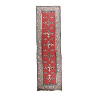 Fine Quality Handwoven Vintage Kilim Runner – Geometric Tribal Motifs -3' X 10' 6'' For Sale