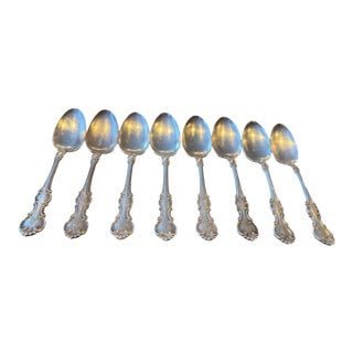 Antique R. Wallace "Troy" Silver Plate Tablespoons. Set of 9. Monogram "A" For Sale