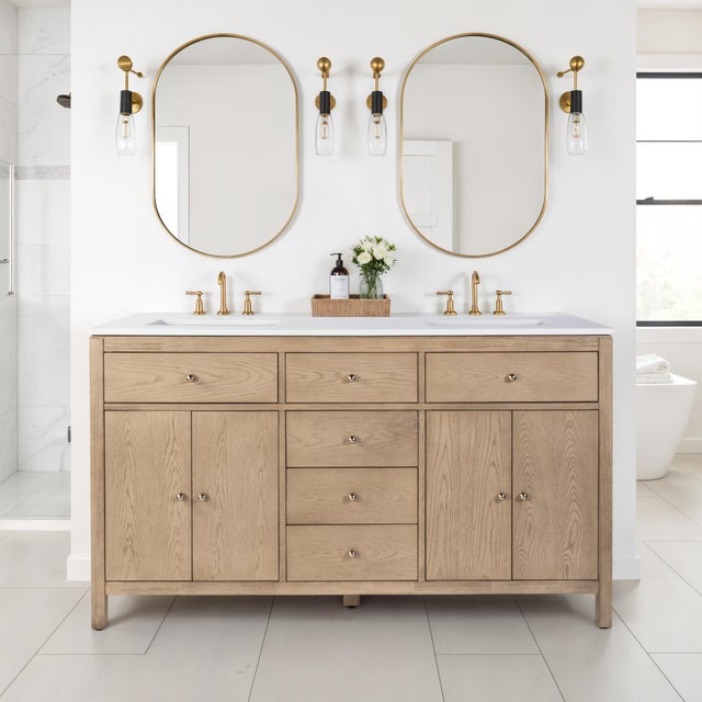 Transform your bathroom with the expertly designed Butler Specialty Company Nora 60 Inch Double Sink Vanity, blending...