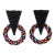 Richard Kerr Black and Multicolor Jeweled Dangle Clip Earrings For Sale