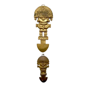 Mid 20th Century Peruvian Brass Sculptural Wall Art- Set of 2