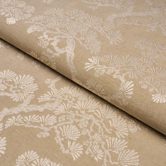 Schumacher Schumacher Hinata Fabric In Neutral For Sale - Image 4 of 5
