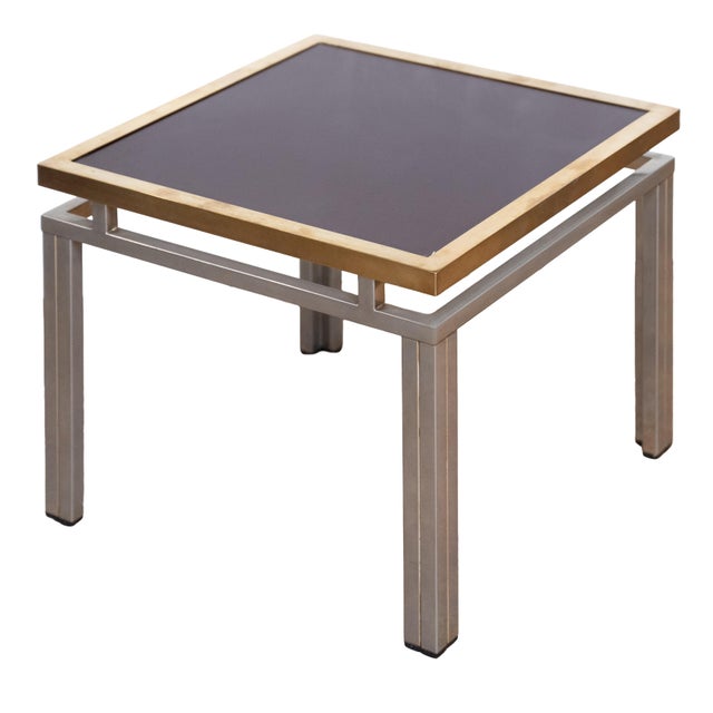 Metal French Side Tables of Chrome and Brass by Maison Jansen (Two Available) For Sale - Image 7 of 11