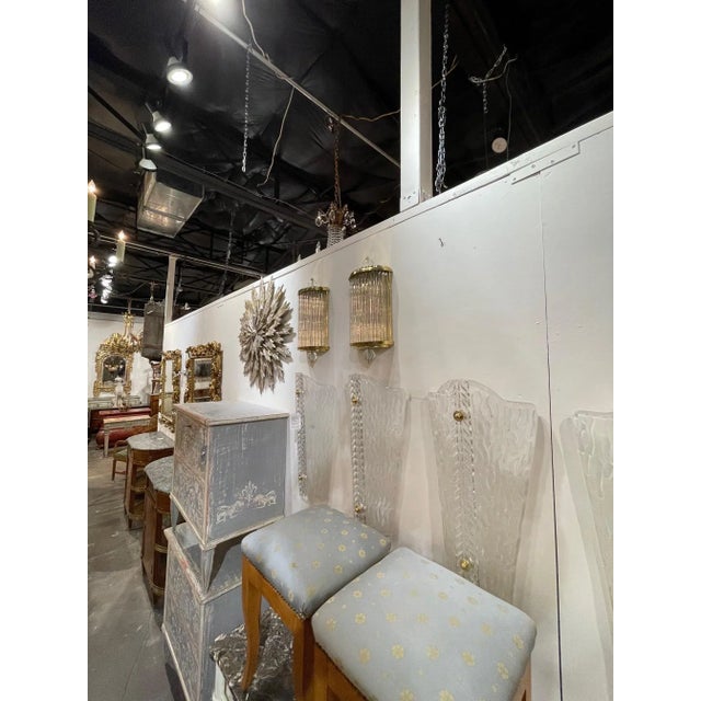 Murano Glass and Brass Barber Style Sconces - A Pair For Sale In Dallas - Image 6 of 7