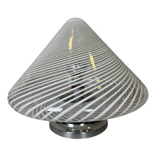 Vintage Murano Swirl Table Lamp For Sale