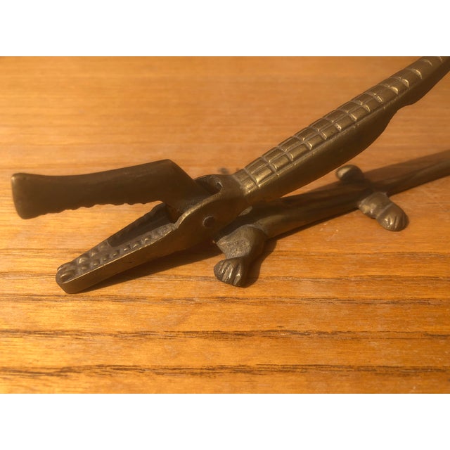 Crocodile Nutcracker in Brass by Walter Bosse, 1950s For Sale - Image 4 of 5