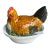 1970s Majolica Style Hen Tureen With Ladle For Sale