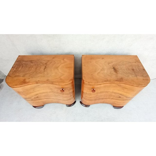 Very nice bedside tables in the style of Art Deco, Modernism, in completely original authentic condition. Made of bent...